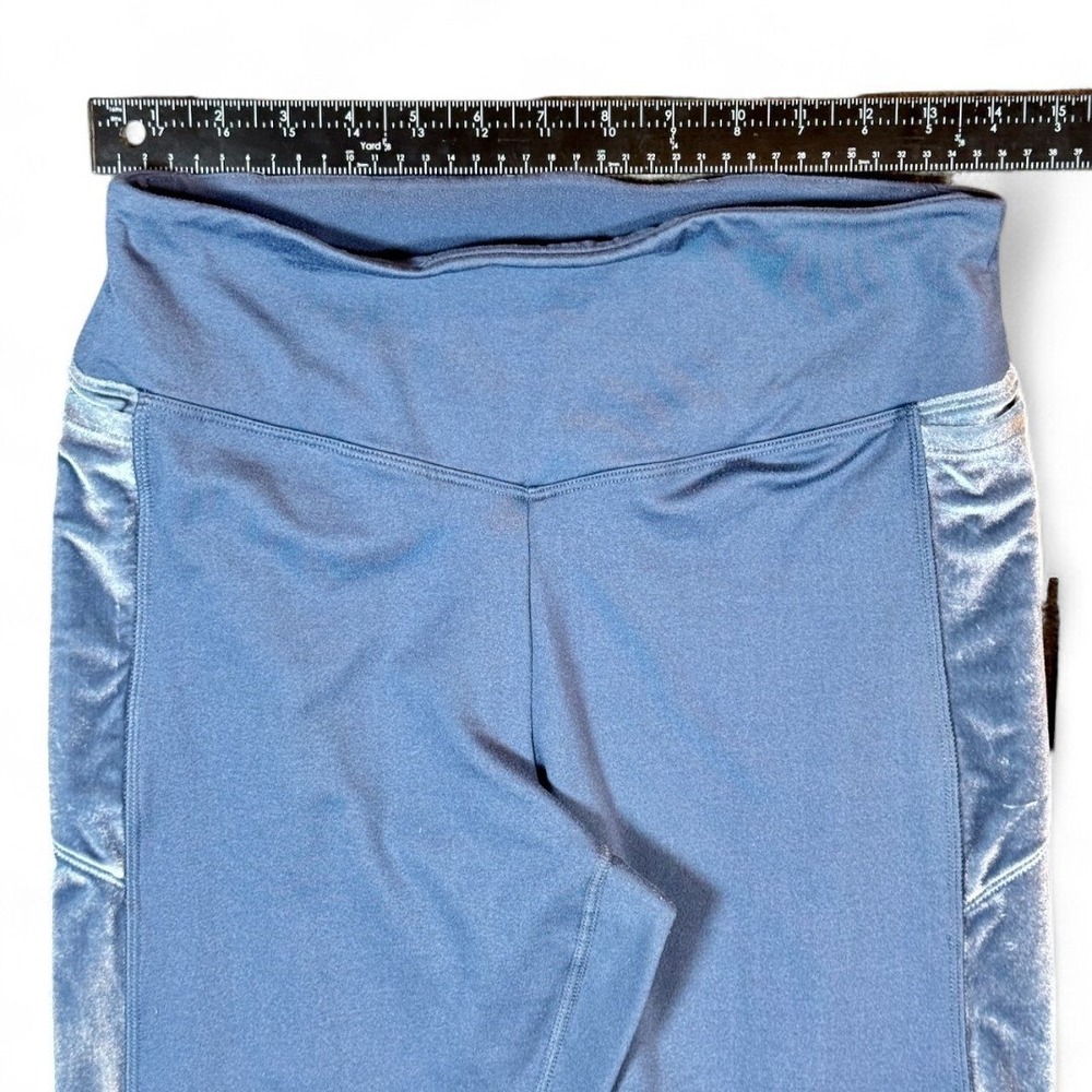 Lot 2 PINK Victoria's Secret Cozy High Waist Leggings Velvet Blue Gray Pockets L - Picture 5 of 7